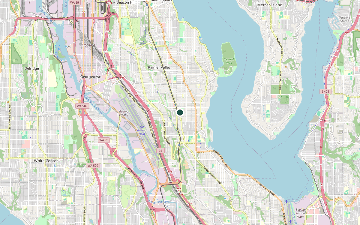 Map of our chimney service area in Brighton, King County, WA