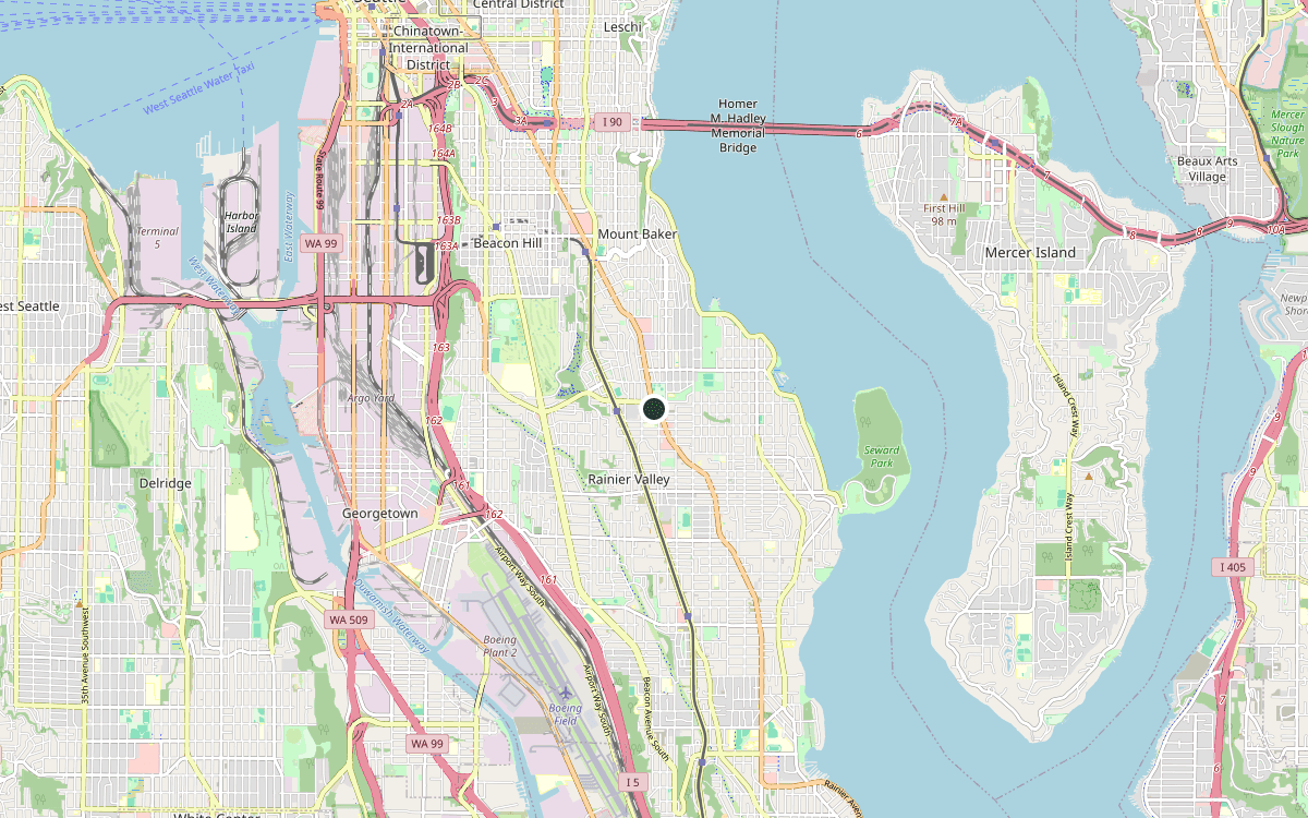 Map of our chimney service area in Columbia City, King County, WA