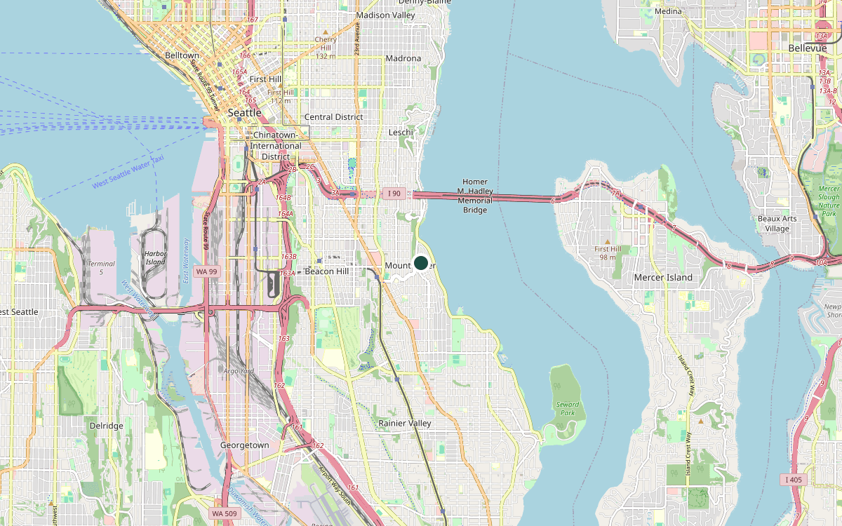 Map of our chimney service area in Mount Baker, King County, WA