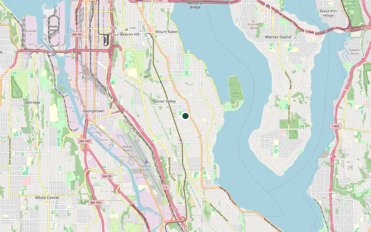 Map of our chimney service area in Rainier Valley, King County, WA