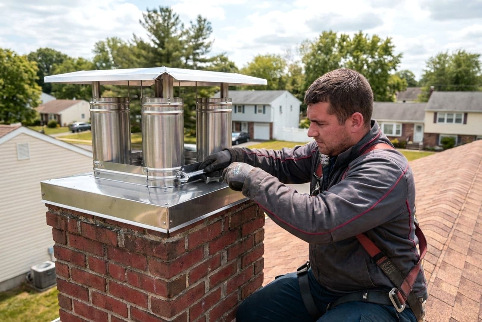 Chimney Cap Installation in Washington — stainless steel chimney cap installation