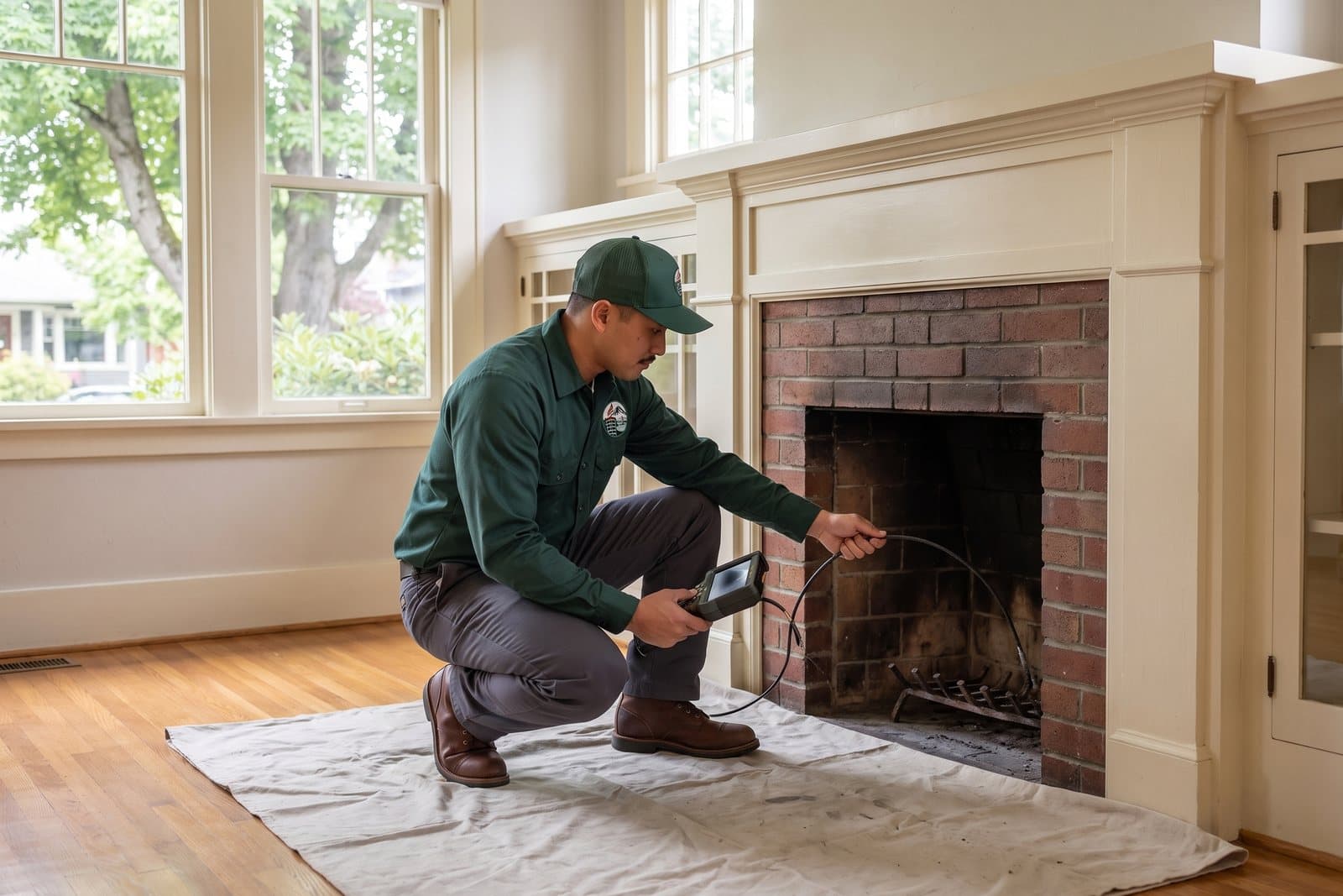 Chimney Inspection in Washington — chimney inspection with a flue camera