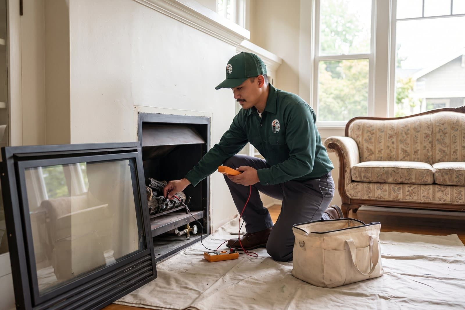 Gas fireplace service and tune-up